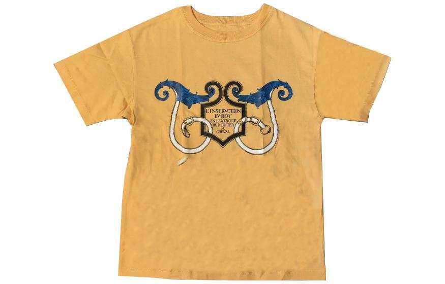 HERMES T Shirts Women's Yellow Crew Neck Moderate Straight Fit