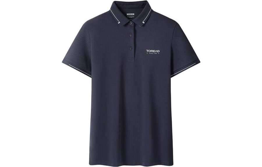 TOREAD Polo Shirts Women's Navy Blue Polo Collar Moderate Straight Fit