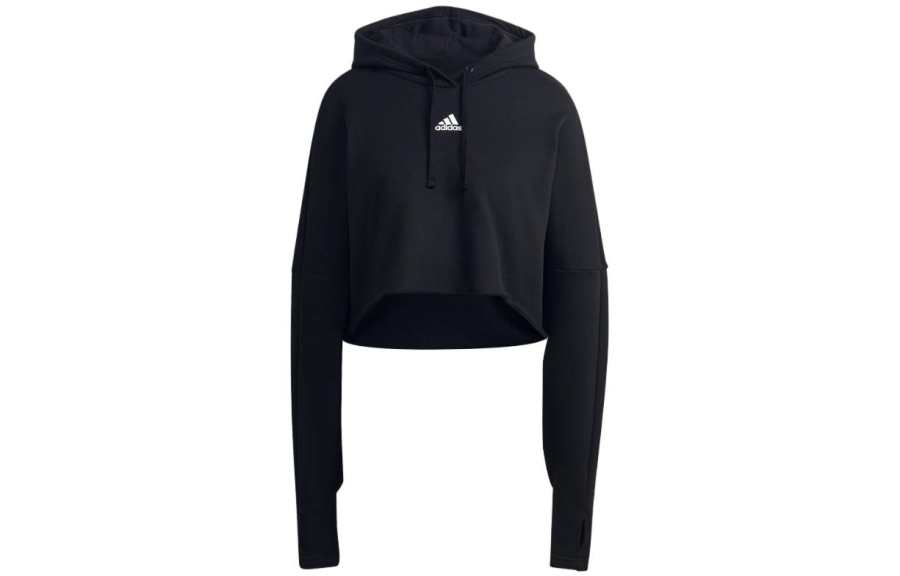 Adidas Adidas Sweatshirts Women's Black Hooded Moderate Other