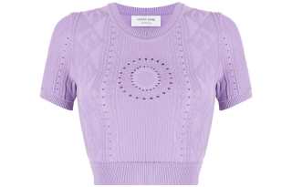 Marine Serre Knitwear Women's Purple Crew Neck Moderate Other