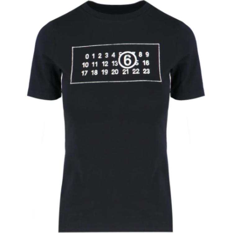 MM6 Maison Margiela Logo Printed Crewneck T Shirt