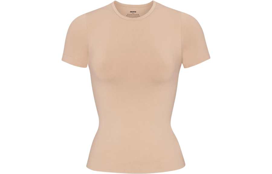 Skims T Shirts Women's Khaki Crew Neck Moderate