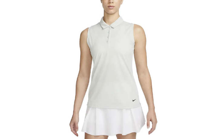Nike Nike Polo Shirts Women's Light Silver Polo Collar Moderate Straight Fit