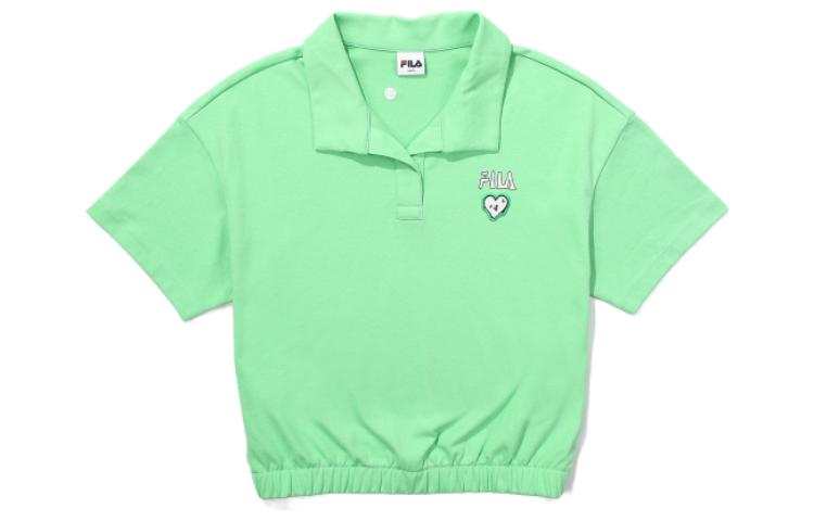 FILA Polo Shirts Women's Apple Green Polo Collar Moderate Straight Fit
