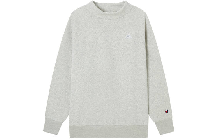 Champion FW22 Thickened Fleece Lined C Logo Athleisure Raglan Sweatshirt Women's Gray