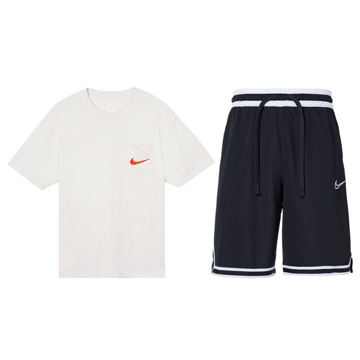 Nike Nike Casual Sportswear Men's Phantom Gray White+Black Crew Neck Moderate