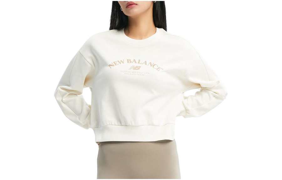 New Balance New Balance Sweatshirts Women's Cream Crew Neck Moderate Regular