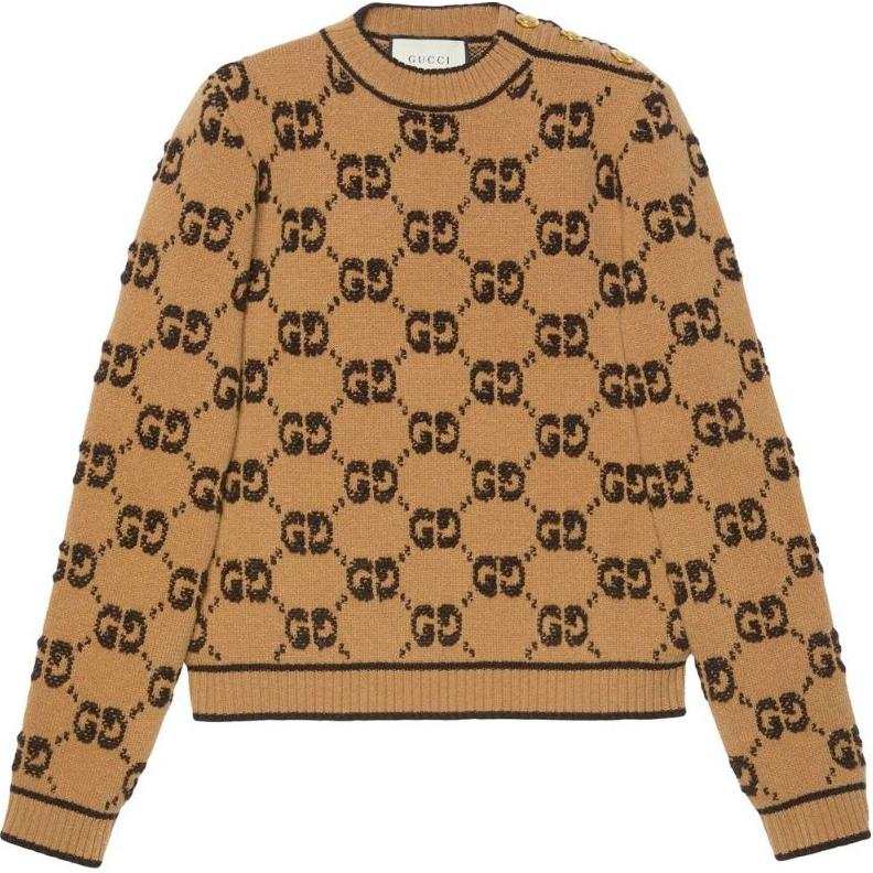 GUCCI SS22 Cashmere Sweater Women's Brown