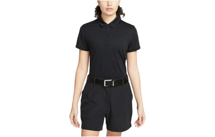 Nike Nike Polo Shirts Women's Black Polo Collar Moderate Straight Fit