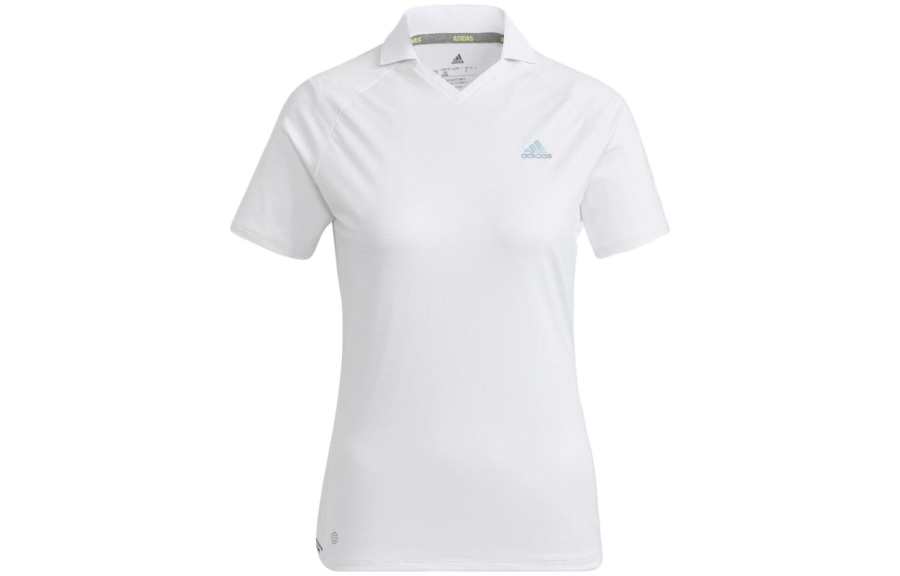 Adidas Adidas Polo Shirts Women's White Polo Collar Moderate Straight Fit