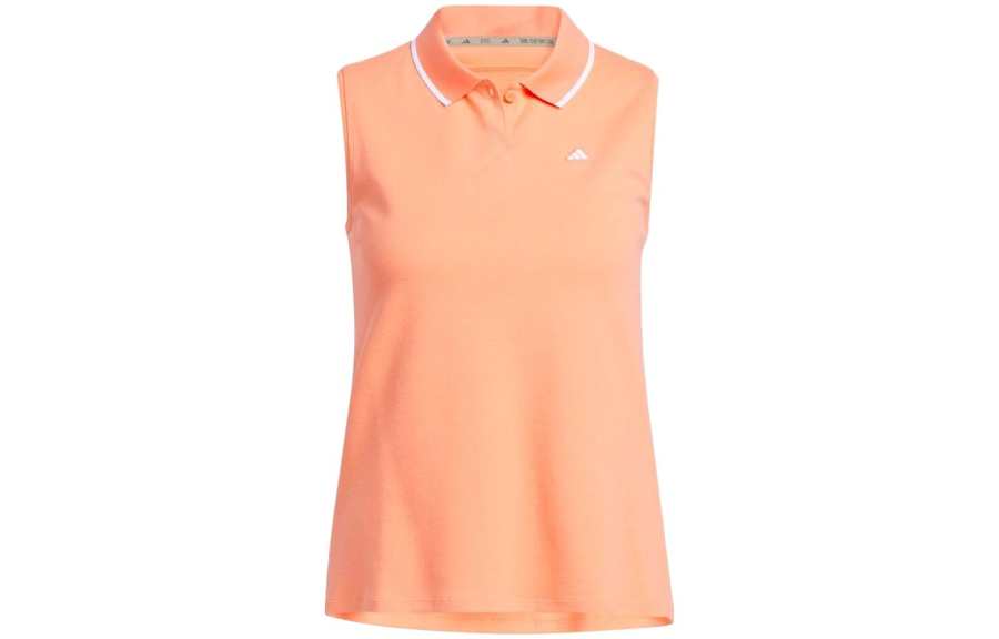 Adidas Adidas Polo Shirts Women's Coral Orange Polo Collar Moderate Straight Fit