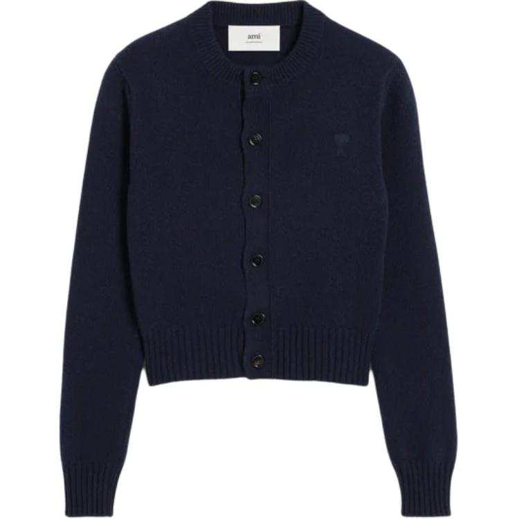 AMIPARIS Paris Ami De Coeur Logo Embroidered Knit Cardigan