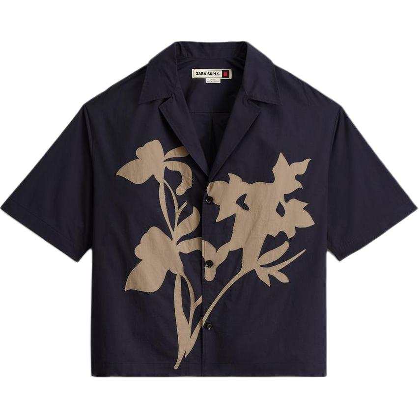 ZARA Shirts Men's Sea Blue Lapel Moderate