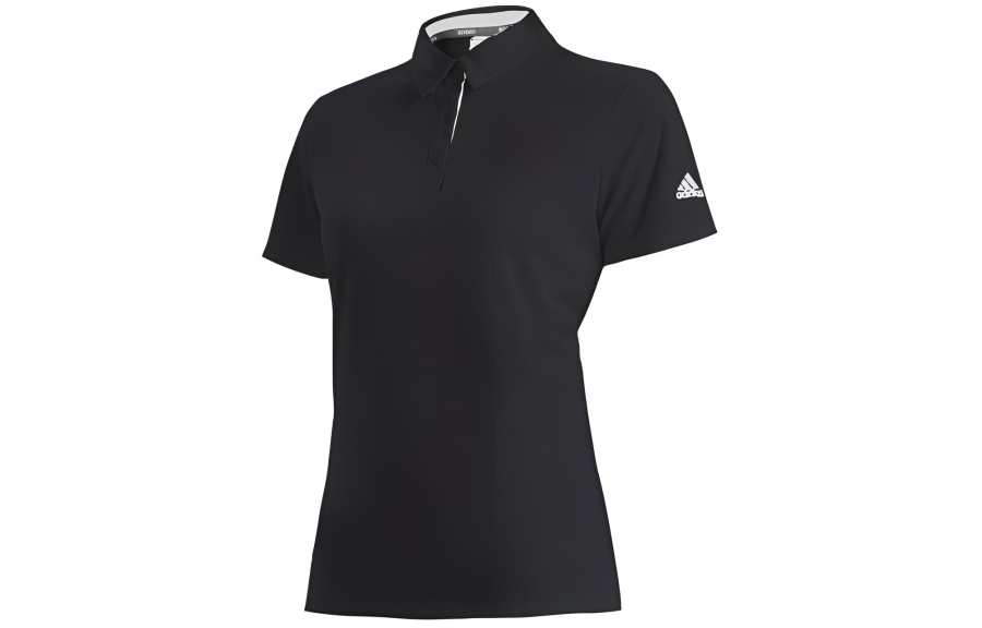 Adidas Adidas Polo Shirts Women's Black Polo Collar Moderate Straight Fit
