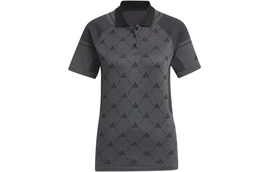 Adidas Adidas Polo Shirts Women's Black Polo Collar Moderate Straight Fit