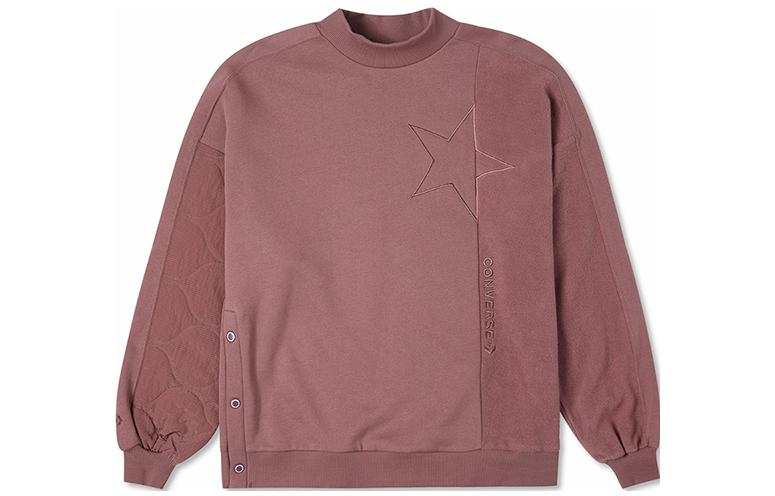 Converse Converse FW22 Logo Stars Printed Pattern Fleece Lined Pullover Long Sleeved Sweatshirt Women's Rouge