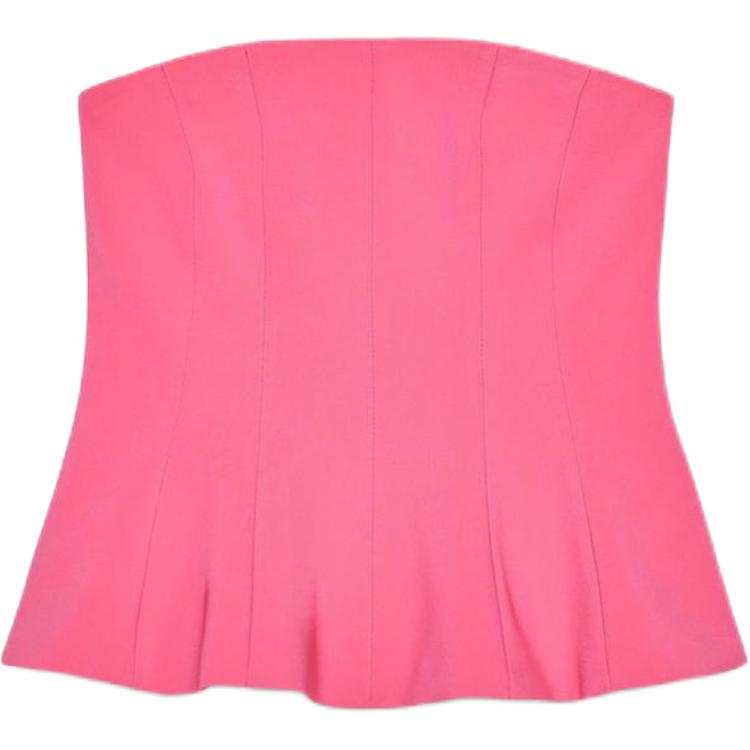 ZARA Strapless Top Women's Rose Red