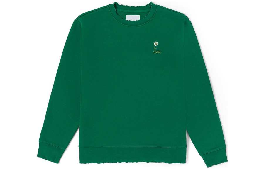 Vans Sweatshirts Women's Green Crew Neck Moderate Regular