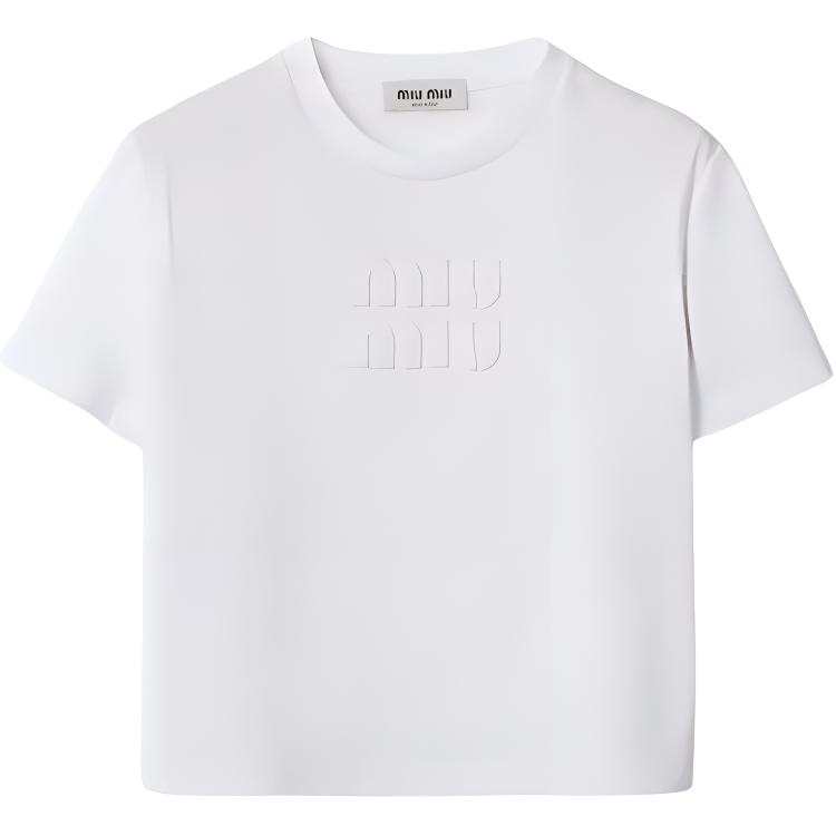 MIU MIU T Shirts Women's White Crew Neck