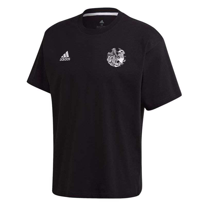Adidas Adidas T Shirts Men's Black Crew Neck Moderate Straight Fit