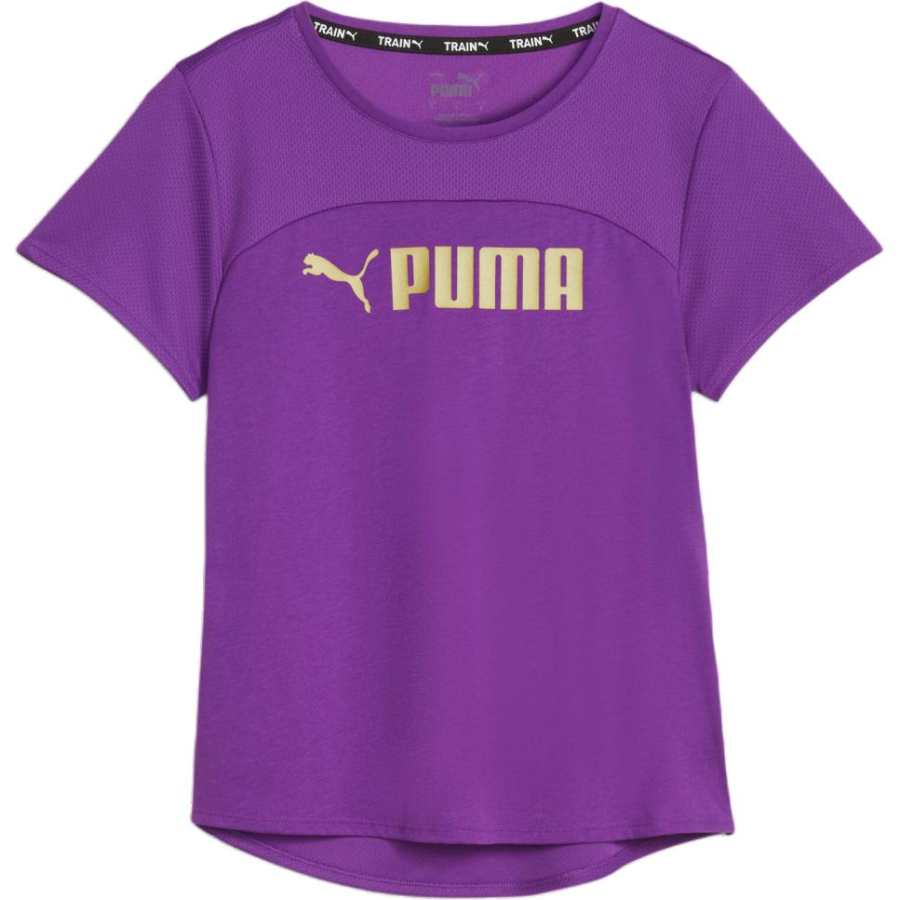 PUMA FitUltrabreathe Regular T Shirt Women's Purple Print Gold