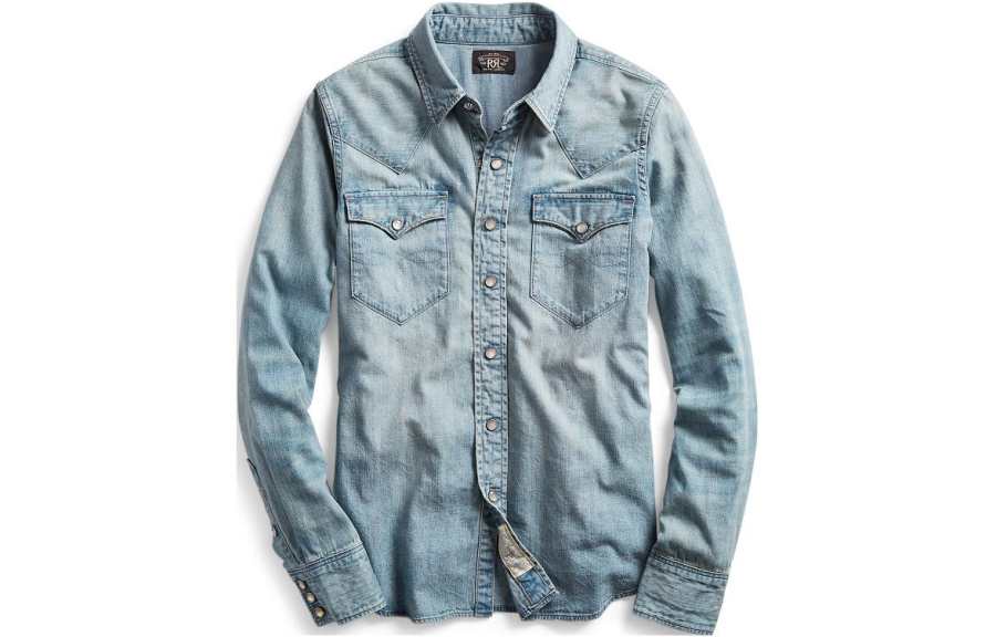 Double RL Double RL Shirts Women's Blue Pointed Collar Moderate Other