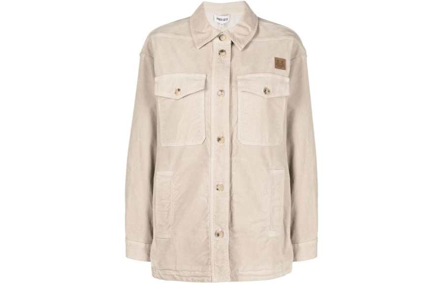 KENZO Shirts Women's Khaki Polo Collar Moderate Other