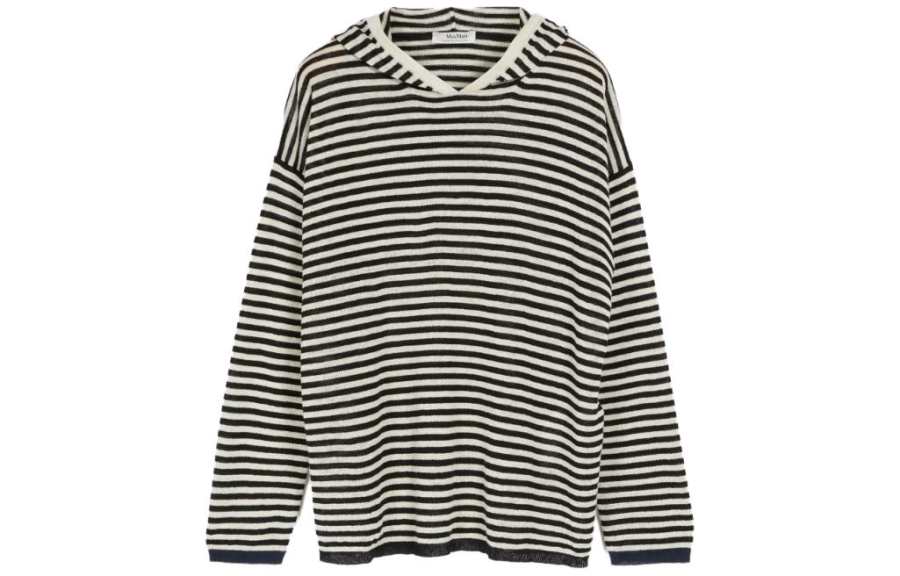 'S MAX MARA Knitwear Women's Black White Hooded Moderate Other