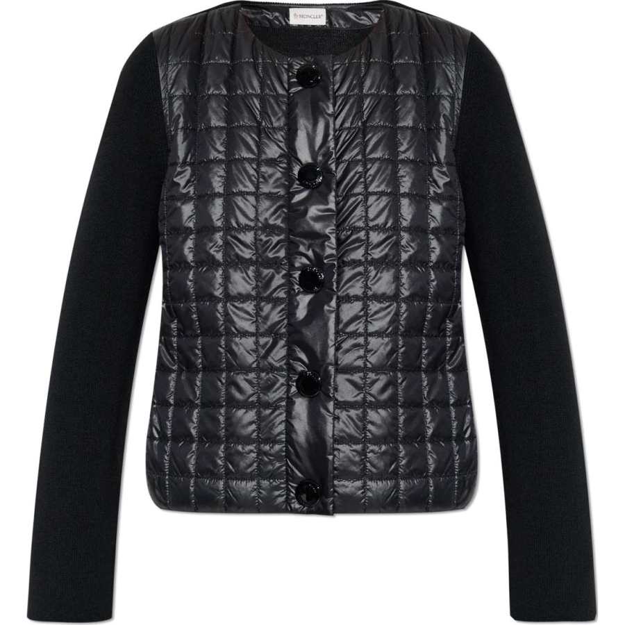 Moncler Moncler Logo Patch Quilted Knitted Cardigan