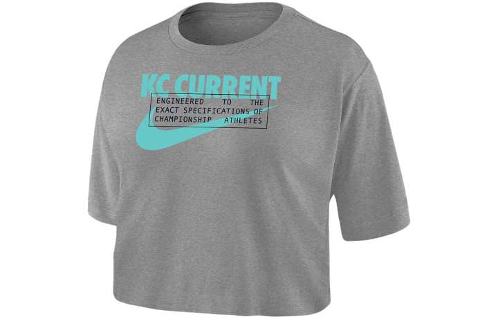 Nike Nike T Shirts Women's Light Gray Crew Neck Moderate Straight Fit