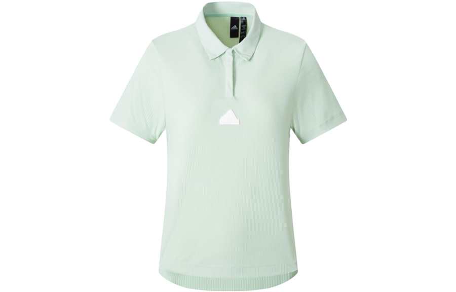Adidas Adidas Polo Shirts Women's Linen Green Polo Collar Moderate Straight Fit