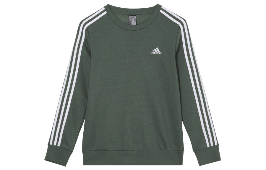 Adidas Adidas FW24 Retro Sports Stripes Casual Thickened And Fleece Lined Crew Neck Long Sleeved Sweatshirt Women's