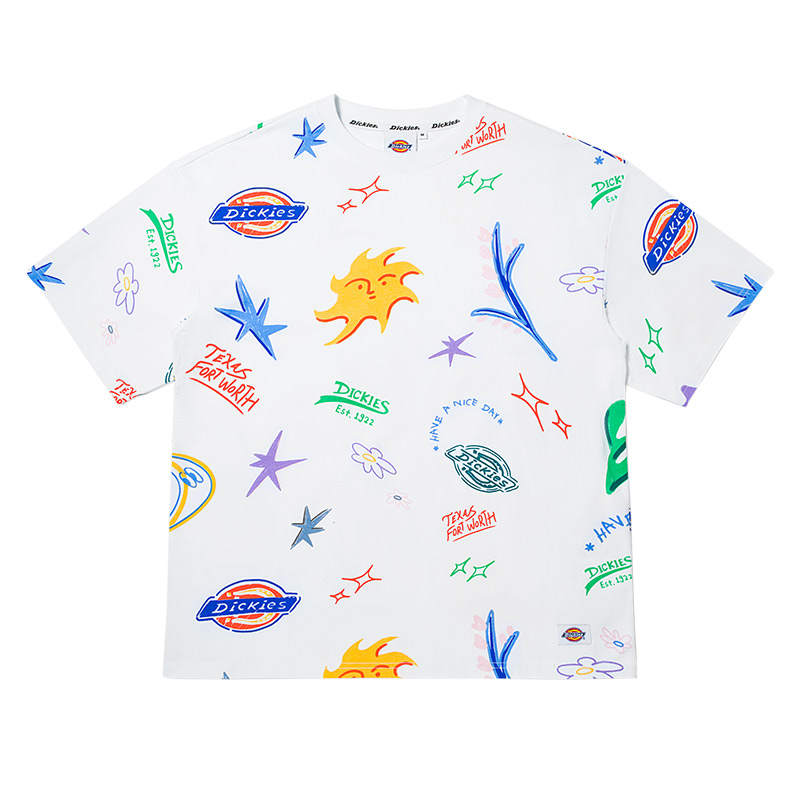 Dickies T Shirts Women's White Crew Neck Moderate Heavyweight
