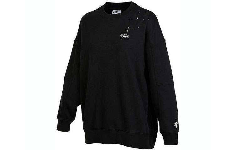 Nike Nike Women'ss Fleece Crewneck Long-Sleeve Sweatshirt Black