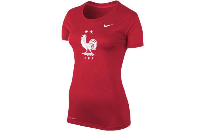 Nike Nike T Shirts Women's Red Crew Neck Moderate Straight Fit