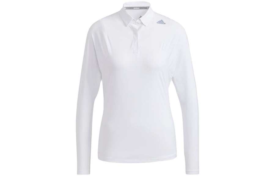 Adidas Adidas Polo Shirts Women's White Polo Collar Moderate Straight Fit