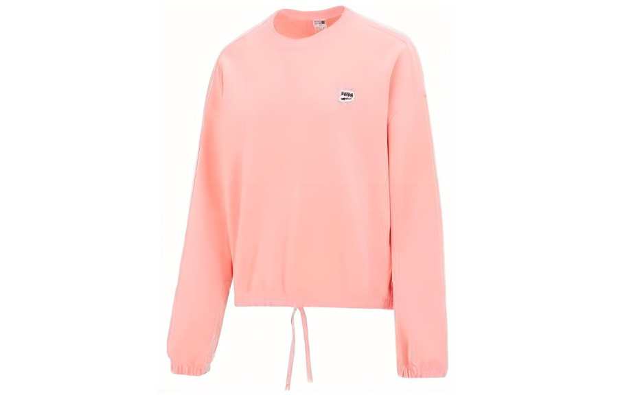 PUMA Sweatshirts Women's Pink Crew Neck Moderate Regular