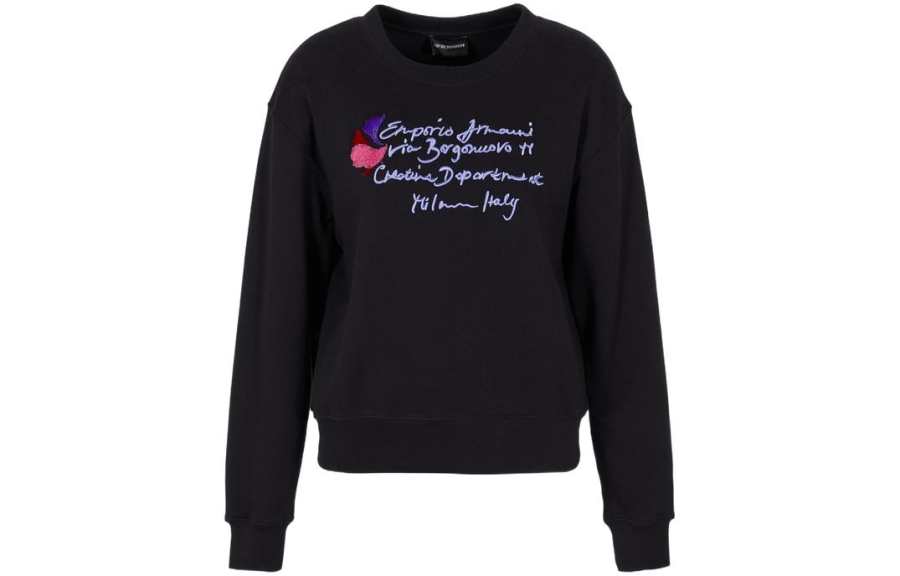Emporio Armani logo-embroidered cotton sweatshirt