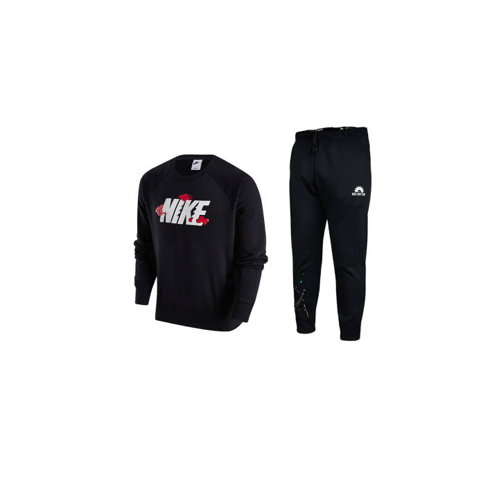 Nike Nike Dragon Soaring New Year Collection Logo Brushed Cuff Round Neck Long Sleeved Straight Fit Lace Up Mid Rise Pants