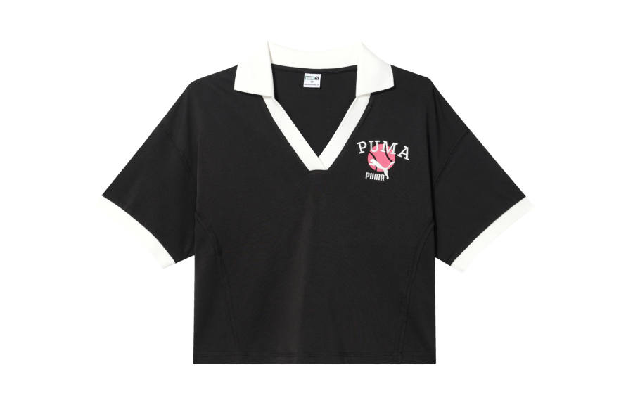 PUMA Polo Shirts Women's Black Polo Collar Moderate Other
