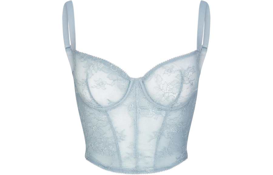 Skims Wedding Dress Collection ULTRA FINE LACE CORSET Camisole Women's Denim/Denim