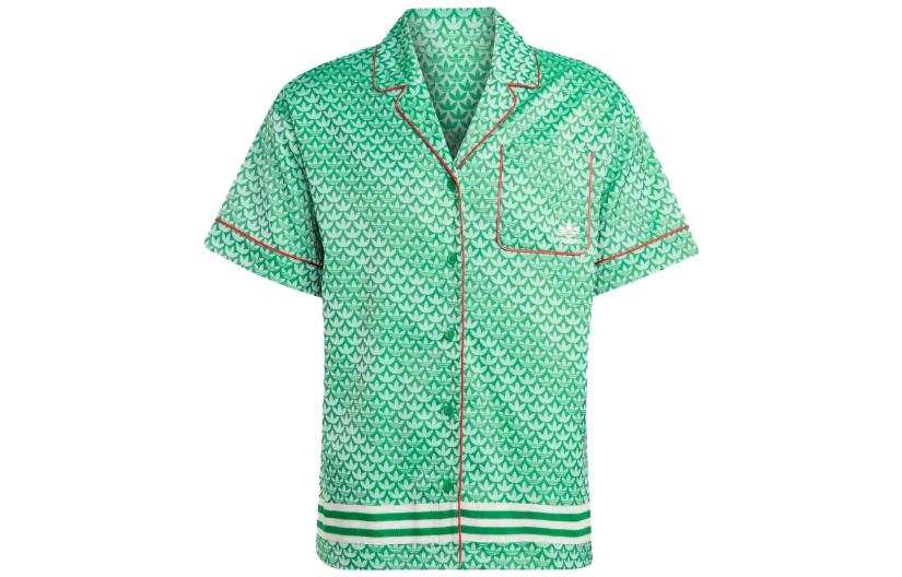 Adidas Adidas Shirts Women's Green Cuban Collar Moderate Other