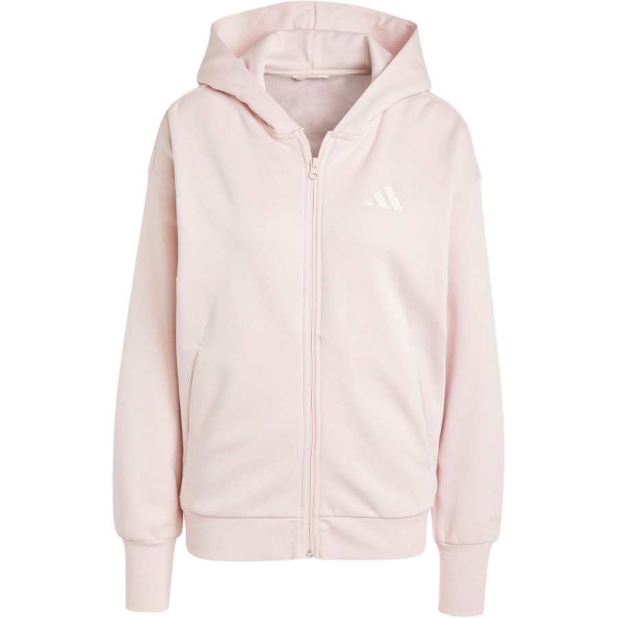 Adidas Adidas All Szn FLEECE FULL ZIP HOODIE Jacket Women's Sand Brown Pink