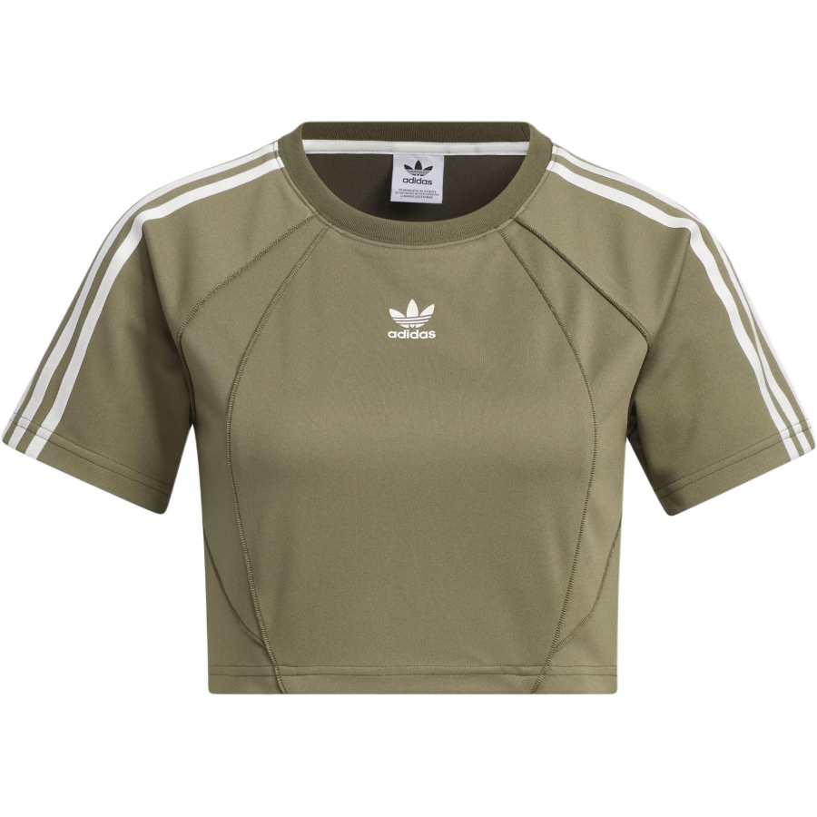 Adidas Originals BABY TEE Raglan Sleeve T Shirt Women's Strata Olive Green