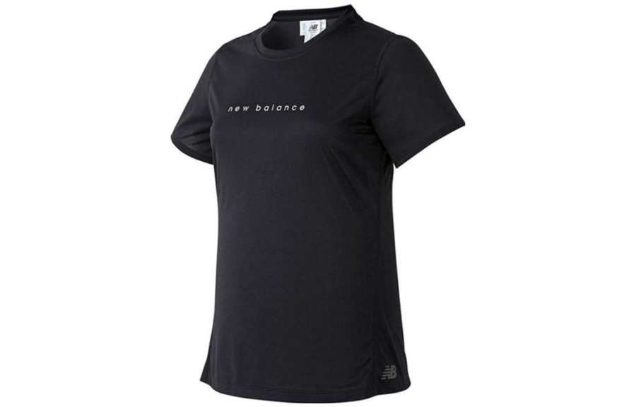 New Balance New Balance T Shirts Women's Black Crew Neck Moderate Straight Fit