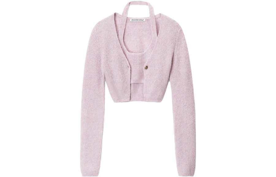 Alexander Wang Twinset Hybrid Halterneck Cardigan