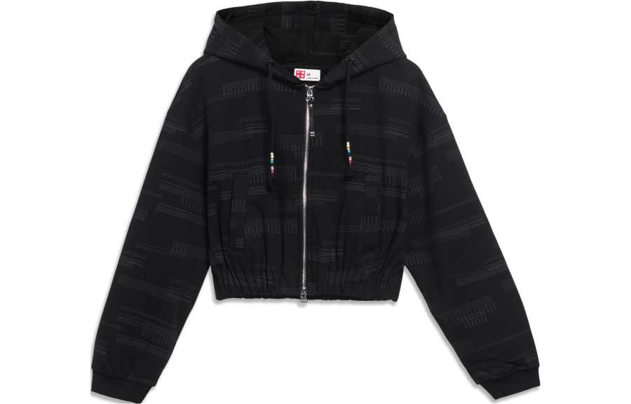 Li-Ning Li Ning Sweatshirts Women's Black Hooded Moderate Cardigan