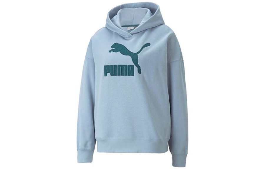 PUMA Sweatshirts Women's Blue Hooded Moderate Regular