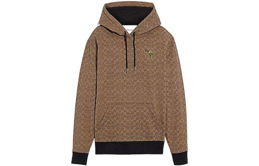 COACH Sweatshirts Women's Brown Hooded Moderate Regular