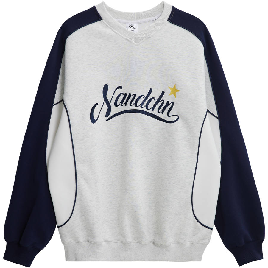 NANDCHN Sweatshirts Unisex V Neck Moderate Heavyweight
